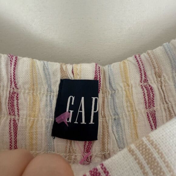 Gap Women’s Large Linen Striped Shorts New - Picture 3 of 6